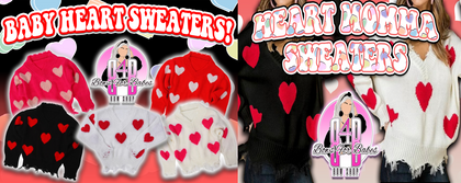 MOMMY AND ME HEART SWEATERS!